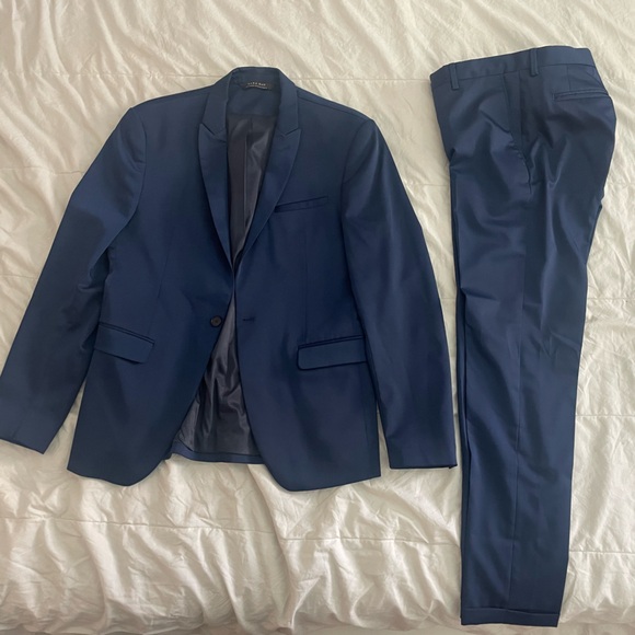 Zara Navy Blue Suit Jacket and Pants Slim Fit - Picture 1 of 5